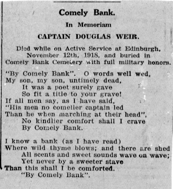 Comely Bank Poem