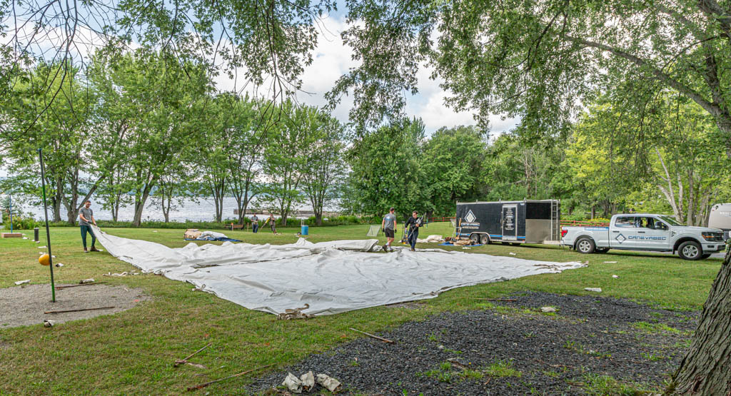 Tent raising