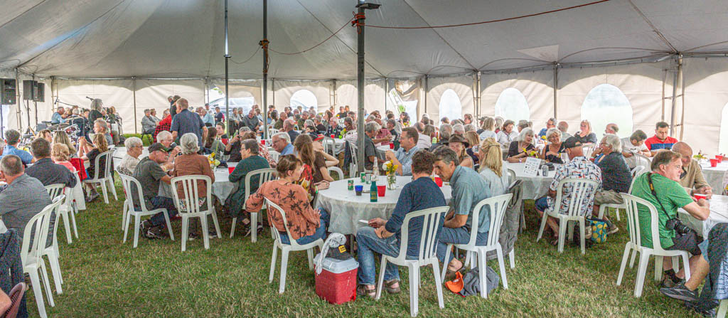 Crowd in tent